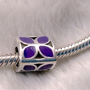 Pandora Violet Flower Triangle Charm